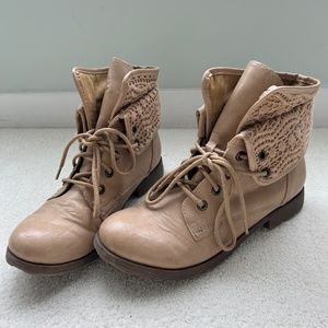 Combat Boots with upper lace detail